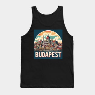 Budapest Travel Retro Poster Tank Top